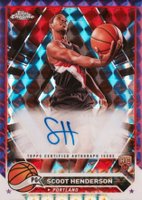 2023 Topps Chrome Topps Chrome Autographs #CGSH Scoot Henderson Purple Geometric Basketball Card