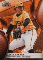 2025 Topps Chrome Black #109 Paul Skenes Orange Wave Baseball Card