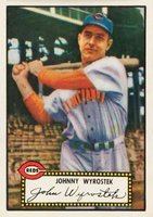 1952 Topps #13b Johnny Wyrostek Black Back Baseball Card
