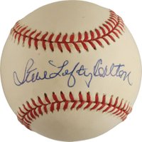 1999 Hall of Fame Autographs # Steve Carlton Ball Baseball Card