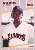 1989 Fleer #345 Jose Uribe Baseball Card