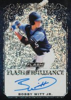 2019 Leaf Flash of Brilliance Autograph #FBBWJ Bobby Witt Jr. Blue Baseball Card
