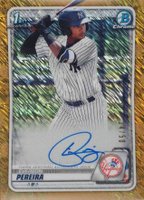 2020 Bowman Chrome Prospect Autographs #CPAEP Everson Pereira Gold Shimmer Baseball Card