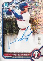 2022 Bowman Chrome Prospect Autographs #CPAYG Yhoswar Garcia Speckle Refractor Baseball Card