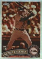 2011 Topps Chrome #173 Freddie Freeman Sepia Refractor Baseball Card