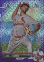 2017 Bowman Mega Box Chrome Prospects #BCP43 Sandy Alcantara Purple Refractor Baseball Card