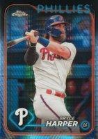 2024 Topps Chrome #62 Bryce Harper Prism Refractor Baseball Card