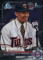 2017 Bowman Draft #BD1 Royce Lewis Chrome-Press Conference-Facsimile Baseball Card