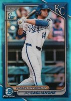 2024 Bowman Draft #BDC8 Jac Caglianone Chrome-Sky Blue Refractor Baseball Card