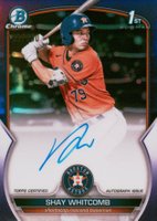 2023 Bowman Chrome Prospect Autographs #CPASW Shay Whitcomb Purple Refractor Baseball Card