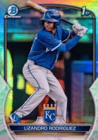 2023 Bowman Chrome Prospects #BCP47 Lizandro Rodriguez Lunar Glow Refractor Baseball Card