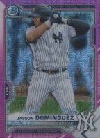 2021 Bowman Chrome Mega Box #213 Jasson Dominguez Pink Refractor Baseball Card