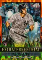 2024 Topps Chrome Cosmic Extraterrestrial Talent #ET3 Jasson Dominguez Orange Galactic Baseball Card