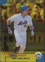1999 Finest #95 Mike Piazza Gold Refractor Baseball Card