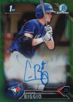 2016 Bowman Draft Chrome Draft Picks Autographs #CDACB Cavan Biggio Green Refractor Baseball Card