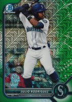 2022 Bowman Mega Box Chrome #45 Julio Rodriguez Green Refractor Baseball Card