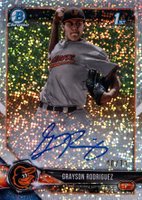 2018 Bowman Draft Chrome Draft Picks Autographs #CDAGR Grayson Rodriguez Sparkles Refractor Baseball Card