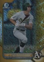 2022 Bowman Chrome Prospects #BCP41 Tyler Soderstrom Gold Shimmer Refractor Baseball Card
