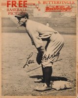 1934 Butterfinger # Lou Gehrig Red Ad Overprint Baseball Card