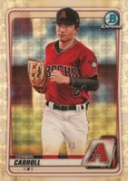 2020 Bowman Chrome Prospects #BCP222 Corbin Carroll Superfractor 1/1 Baseball Card