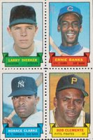 1969 Topps Stamps Panels # Bob Clemente/Ernie Banks/Horace Clarke/Larry Dierker Baseball Card