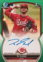 2023 Bowman Draft Chrome Prospect Autograph #CDATF Ty Floyd Green Refractor Baseball Card