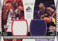 2004 SP Game Used Authentic Fabrics Dual #JB Kobe Bryant/Michael Jordan Basketball Card