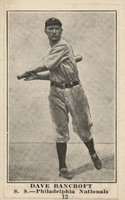 1917 Boston Store #12 Dave Bancroft Baseball Card