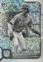 2022 Bowman Chrome #77 Bobby Witt Jr. Black & White Mini Diamond Refractor Baseball Card