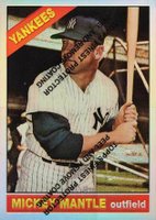 1996 Topps Mantle Finest #16 1966 Topps Reprint Refractor w/Coating Baseball Card