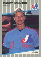 1989 Fleer Glossy #381 Randy Johnson Marlboro Ad on Scoreboard Baseball Card
