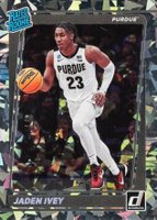 2022 Panini Chronicles Draft Picks Donruss Rated Rookie #12 Jaden Ivey Cracked Ice Basketball Card