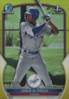 2023 Bowman Chrome Prospects #BCP111 Josue de Paula Yellow Refractor Baseball Card