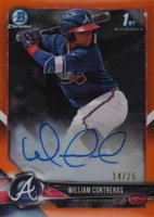2018 Bowman Chrome Prospects Autographs #BCPAWCO William Contreras Orange Refractor Baseball Card