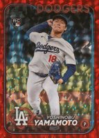 2024 Topps #553 Yoshinobu Yamamoto Red Foil Baseball Card
