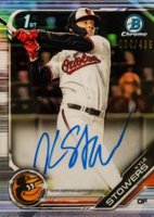 2019 Bowman Draft Chrome Draft Picks Autograph #CDAKS Kyle Stowers Refractor Baseball Card