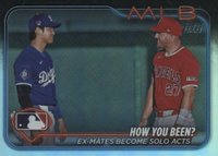 2024 Topps Update #US76 Mike Trout/Shohei Ohtani Rainbow Foil Baseball Card