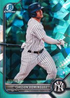 2022 Bowman Chrome Sapphire Edition Prospects #BCP244 Jasson Dominguez Aqua Baseball Card