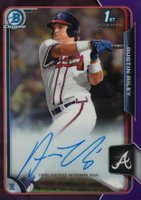 2015 Bowman Chrome Draft Pick Autograph #BCAARI Austin Riley Purple Refractor Baseball Card