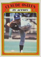 1972 Topps #298 Claude Osteen In Action Baseball Card