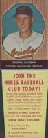 1958 Hires Root Beer #66 George Zuverink With Tab Baseball Card