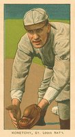 1909 White Borders Ghosts, Miscuts, Proofs, Blank Backs & Oddities #263 Ed Konetchy Glove near Ground Baseball Card