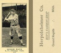 1916 Herpolsheimer Co. #111 Leslie Mann Baseball Card