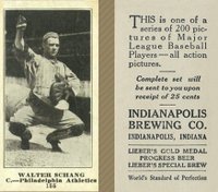 1916 Indianapolis Brewing #155 Walter Schang Baseball Card