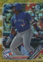 2019 Bowman Mega Box Chrome #1 Vladimir Guerrero Jr. With Helmet-Gold Refractor Baseball Card