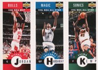 1996 Collector's Choice Mini II # Jordan/Hardaway/Kemp Basketball Card