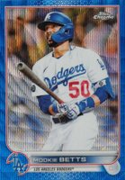 2022 Topps Chrome #100 Mookie Betts Blue Wave Refractor Baseball Card