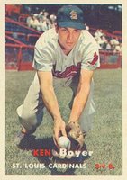 1957 Topps #122 Ken Boyer Baseball Card