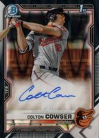 2021 Bowman Draft Chrome Draft Pick Autographs #CDACC Colton Cowser Black & White Raywave Refractor Baseball Card