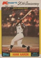 1982 K-Mart 20th Anniversary #43 Hank Aaron Baseball Card